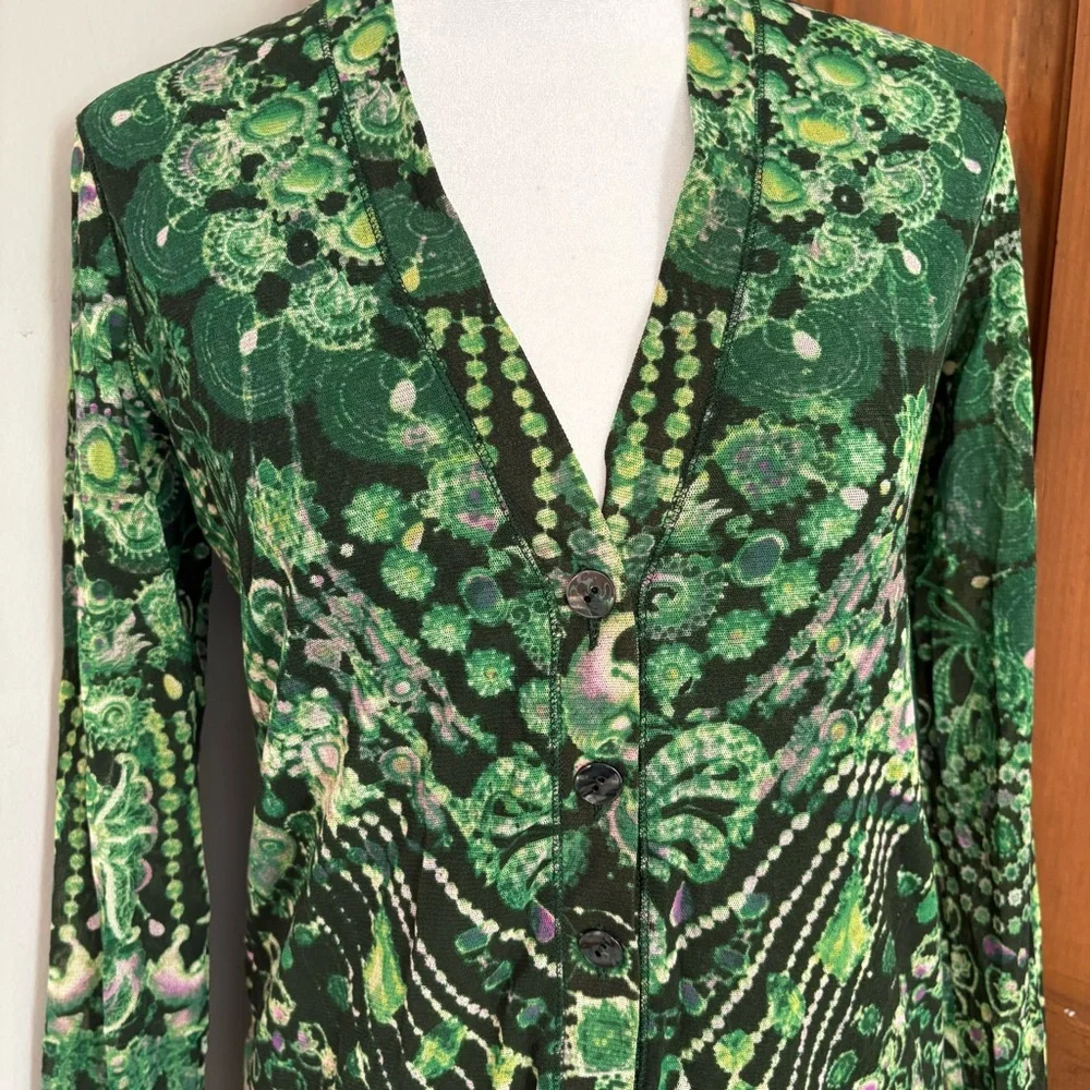 Vintage 90s Jean Paul Gaultier Soleil XS Extra Small Button Down Mesh Top Shirt - Picture 2 of 7